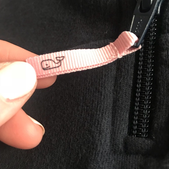 Vineyard Vines Blue Pullover 3/4 Pink Zipper Sz M - Picture 5 of 7